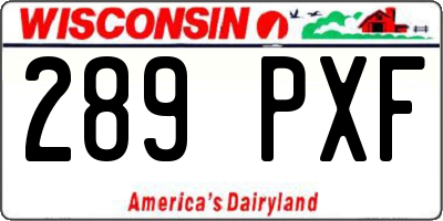 WI license plate 289PXF