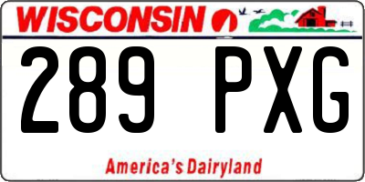 WI license plate 289PXG