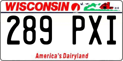 WI license plate 289PXI