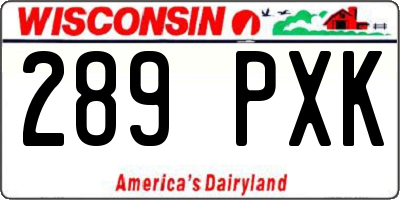 WI license plate 289PXK