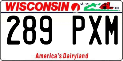 WI license plate 289PXM