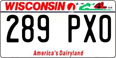 WI license plate 289PXO