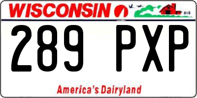WI license plate 289PXP