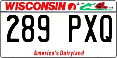 WI license plate 289PXQ