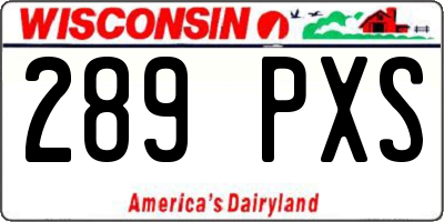 WI license plate 289PXS
