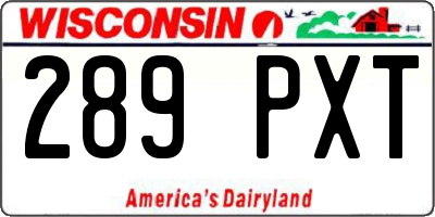 WI license plate 289PXT