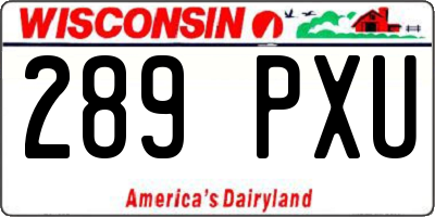 WI license plate 289PXU