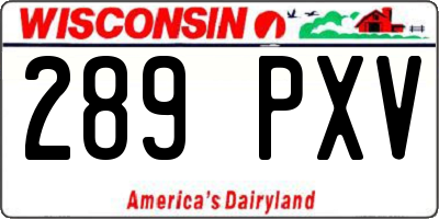 WI license plate 289PXV