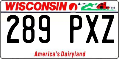 WI license plate 289PXZ