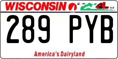 WI license plate 289PYB