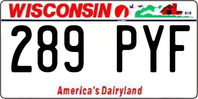 WI license plate 289PYF
