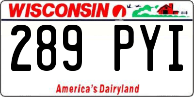 WI license plate 289PYI