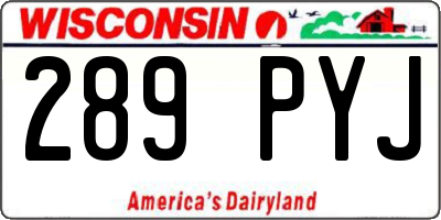 WI license plate 289PYJ