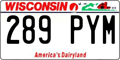 WI license plate 289PYM
