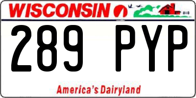 WI license plate 289PYP