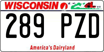 WI license plate 289PZD