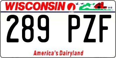 WI license plate 289PZF