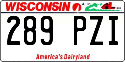 WI license plate 289PZI