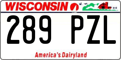 WI license plate 289PZL
