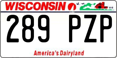 WI license plate 289PZP