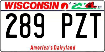 WI license plate 289PZT