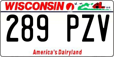 WI license plate 289PZV