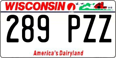 WI license plate 289PZZ