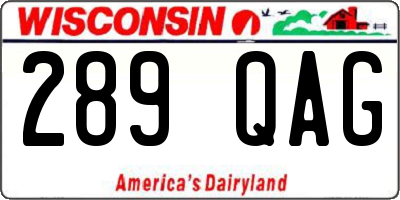 WI license plate 289QAG