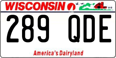 WI license plate 289QDE