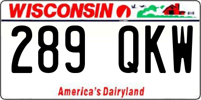 WI license plate 289QKW