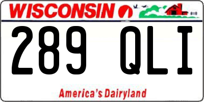 WI license plate 289QLI