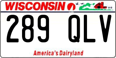 WI license plate 289QLV