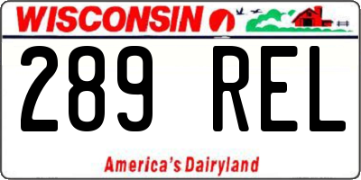 WI license plate 289REL