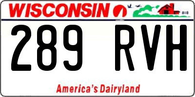 WI license plate 289RVH