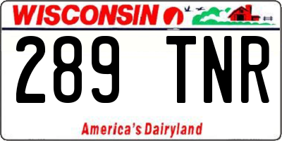 WI license plate 289TNR