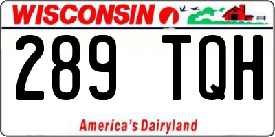 WI license plate 289TQH