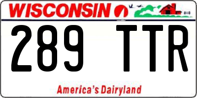 WI license plate 289TTR