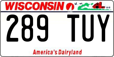 WI license plate 289TUY