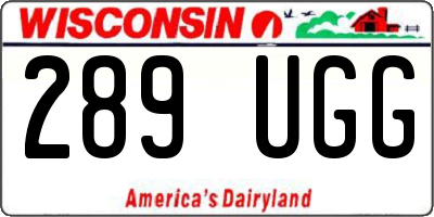 WI license plate 289UGG