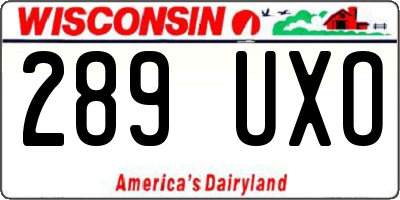 WI license plate 289UXO