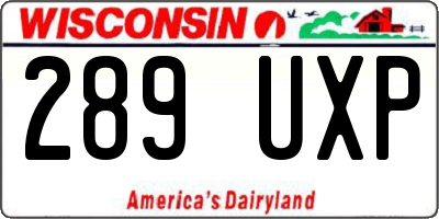 WI license plate 289UXP
