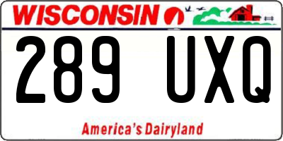 WI license plate 289UXQ