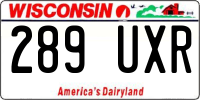 WI license plate 289UXR
