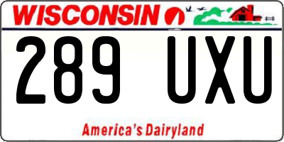 WI license plate 289UXU