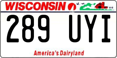 WI license plate 289UYI