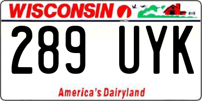 WI license plate 289UYK