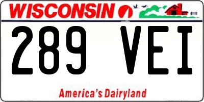 WI license plate 289VEI