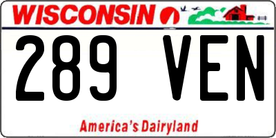 WI license plate 289VEN