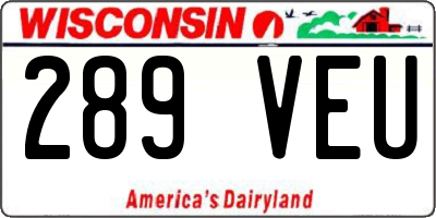 WI license plate 289VEU