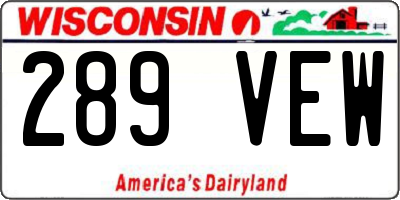 WI license plate 289VEW